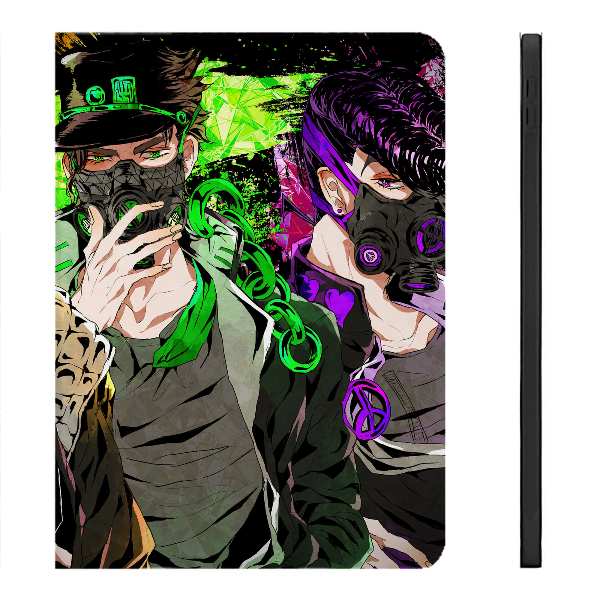 （画像用） ジョジョの奇妙な冒険 JoJo's Bizarre Adventure IPadケース ペンホルダー付き ブックスタイルデザイン